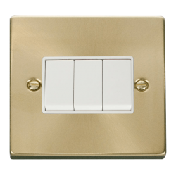 VPSB013WH Deco 3 Gang 2 Way 10AX Switch - White