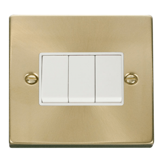 VPSB013WH Deco 3 Gang 2 Way 10AX Switch - White