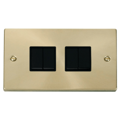 VPSB019BK Deco 4 Gang 2 Way 10AX Switch - Black
