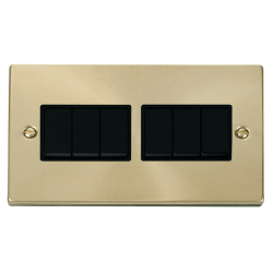 VPSB105BK Deco 6 Gang 2 Way 10AX Switch - Black