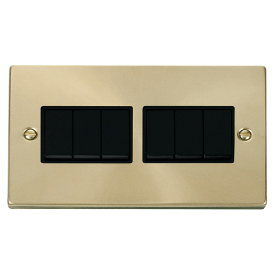 VPSB105BK Deco 6 Gang 2 Way 10AX Switch - Black