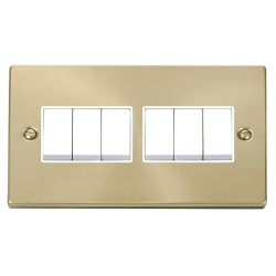 VPSB105WH Deco 6 Gang 2 Way 10AX Switch - White