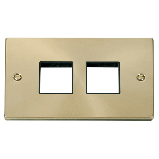 VPSB404BK Deco 2 Gang Plate (2 x 2) Aperture - Bla