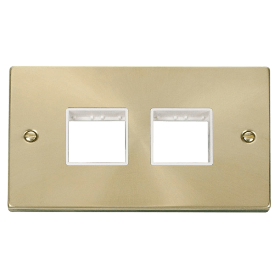 VPSB404WH Deco 2 Gang Plate (2 x 2) Aperture - Whi