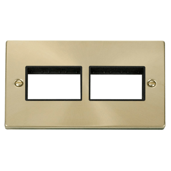 VPSB406BK Deco 2 Gang Plate (3 x 3) Aperture - Bla