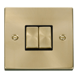 VPSB412BK Deco 2 Gang 2 Way 'Ingot' 10AX Switch -