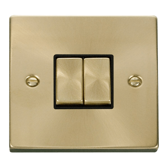 VPSB412BK Deco 2 Gang 2 Way 'Ingot' 10AX Switch -