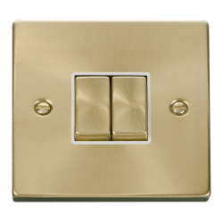 VPSB412WH Deco 2 Gang 2 Way 'Ingot' 10AX Switch -