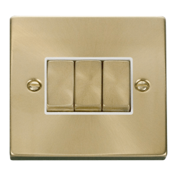 VPSB413WH Deco 3 Gang 2 Way 'Ingot' 10AX Switch -