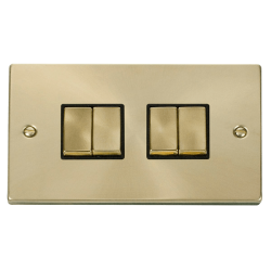 VPSB414BK Deco 4 Gang 2 Way 'Ingot' 10AX Switch -