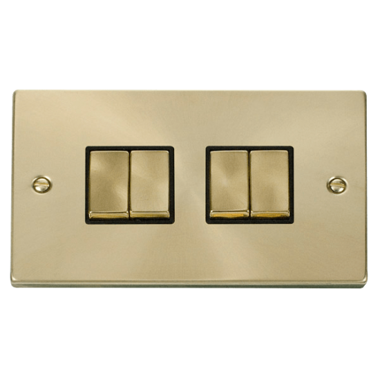VPSB414BK Deco 4 Gang 2 Way 'Ingot' 10AX Switch -