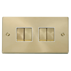 VPSB414WH Deco 4 Gang 2 Way 'Ingot' 10AX Switch -