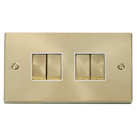 VPSB414WH Deco 4 Gang 2 Way 'Ingot' 10AX Switch -