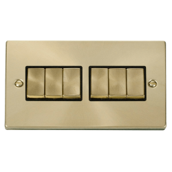 VPSB416BK Deco 6 Gang 2 Way 'Ingot' 10AX Switch -