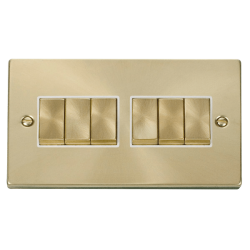 VPSB416WH Deco 6 Gang 2 Way 'Ingot' 10AX Switch -