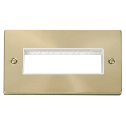VPSB426WH Deco 2 Gang Plate 6 In-Line Aperture - W