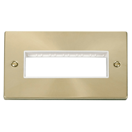 VPSB426WH Deco 2 Gang Plate 6 In-Line Aperture - W