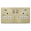 Victorian Satin Brass - White Inserts - Scolmore Click