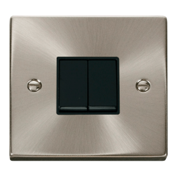 VPSC012BK Deco 2 Gang 2 Way 10AX Switch - Black