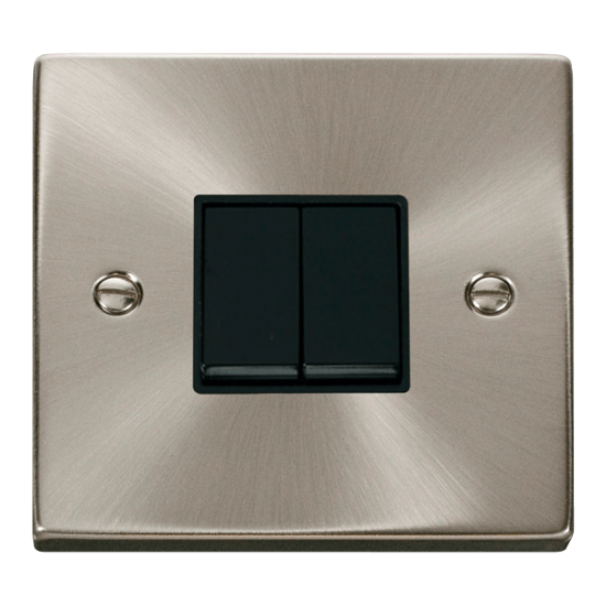 VPSC012BK Deco 2 Gang 2 Way 10AX Switch - Black