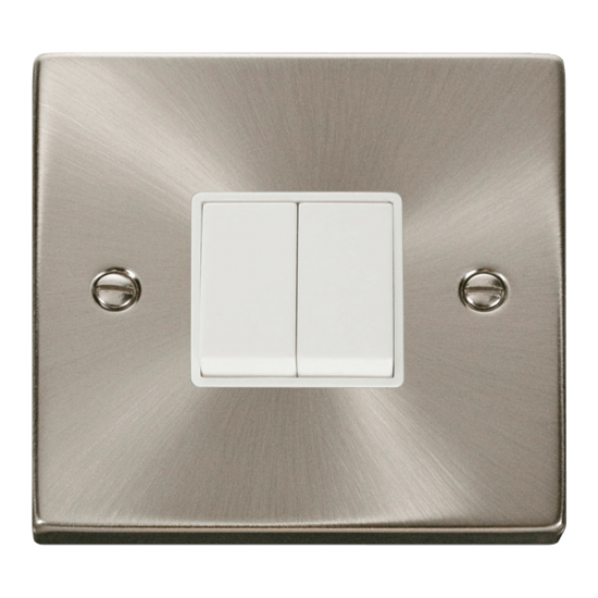 VPSC012WH Deco 2 Gang 2 Way 10AX Switch - White