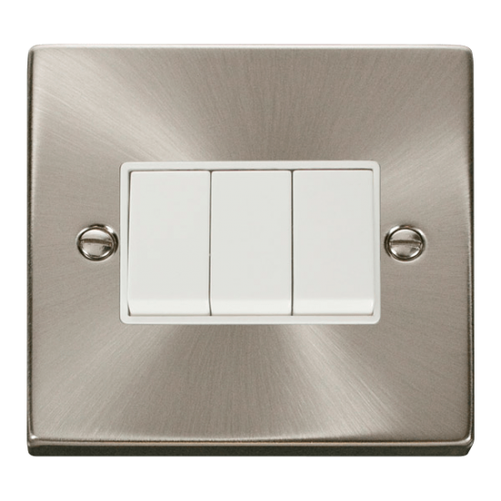 VPSC013WH Deco 3 Gang 2 Way 10AX Switch - White
