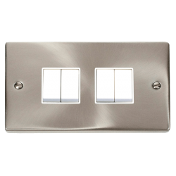 VPSC019WH Deco 4 Gang 2 Way 10AX Switch - White