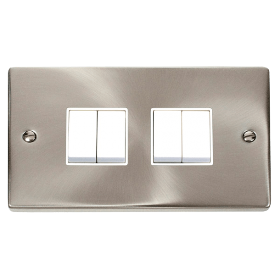 VPSC019WH Deco 4 Gang 2 Way 10AX Switch - White