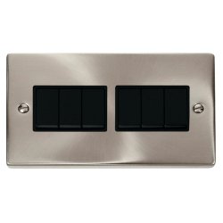 VPSC105BK Deco 6 Gang 2 Way 10AX Switch - Black