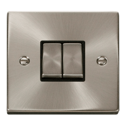 VPSC412BK Deco 2 Gang 2 Way 'Ingot' 10AX Switch -