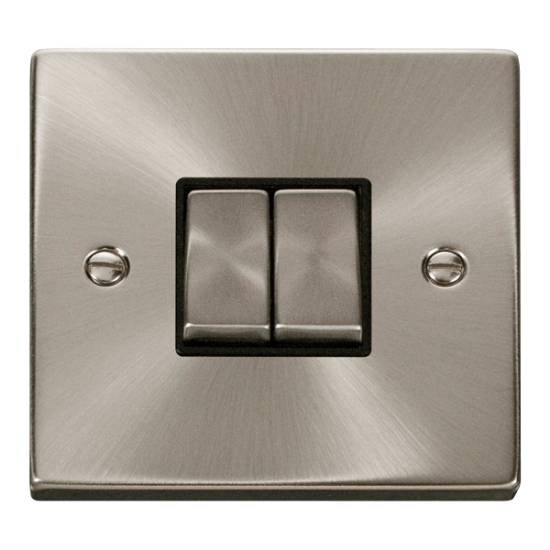 VPSC412BK Deco 2 Gang 2 Way 'Ingot' 10AX Switch -