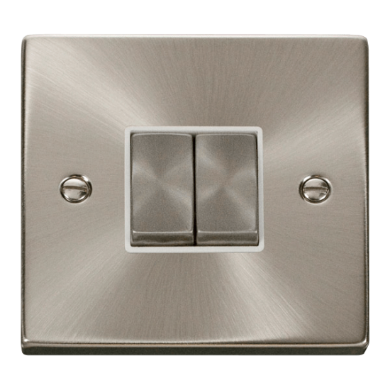 VPSC412WH Deco 2 Gang 2 Way 'Ingot' 10AX Switch -