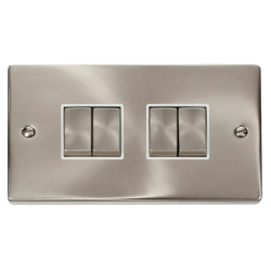 VPSC414WH Deco 4 Gang 2 Way 'Ingot' 10AX Switch -