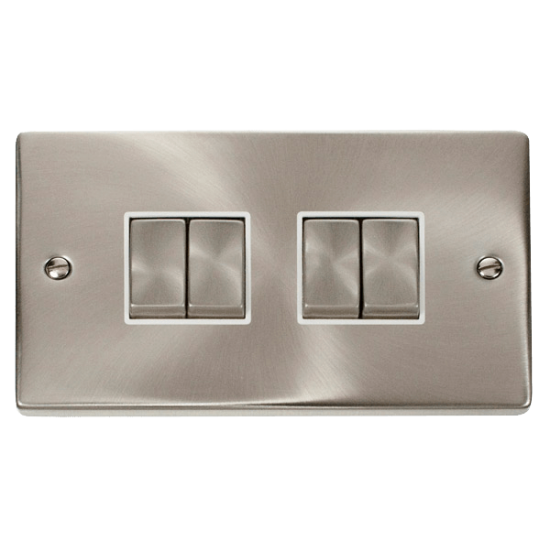 VPSC414WH Deco 4 Gang 2 Way 'Ingot' 10AX Switch -