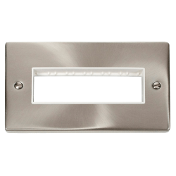 VPSC426WH Deco 2 Gang Plate 6 In-Line Aperture - W