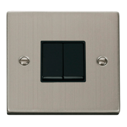 VPSS012BK Deco 2 Gang 2 Way 10AX Switch - Black