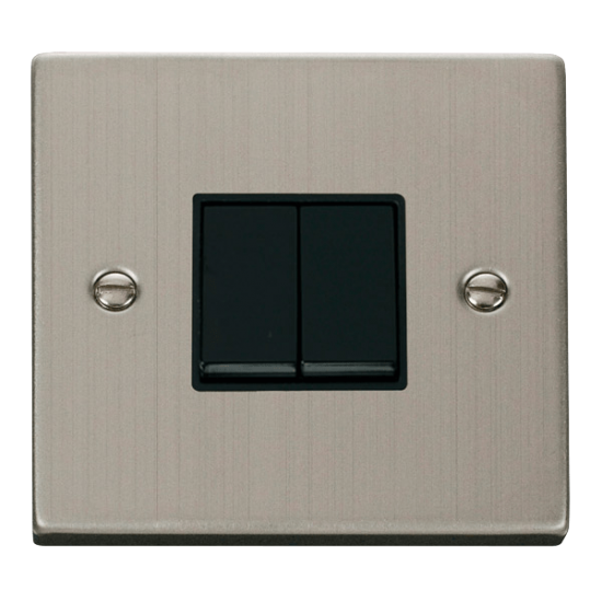 VPSS012BK Deco 2 Gang 2 Way 10AX Switch - Black