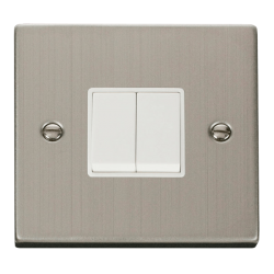 VPSS012WH Deco 2 Gang 2 Way 10AX Switch - White