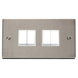 VPSS019WH Deco 4 Gang 2 Way 10AX Switch - White