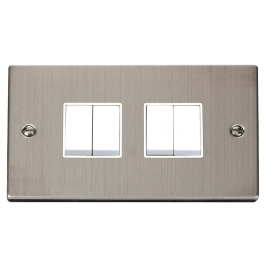 VPSS019WH Deco 4 Gang 2 Way 10AX Switch - White