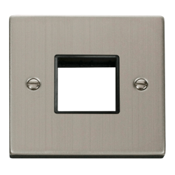 VPSS402BK Deco 1 Gang Plate Twin Aperture - Black