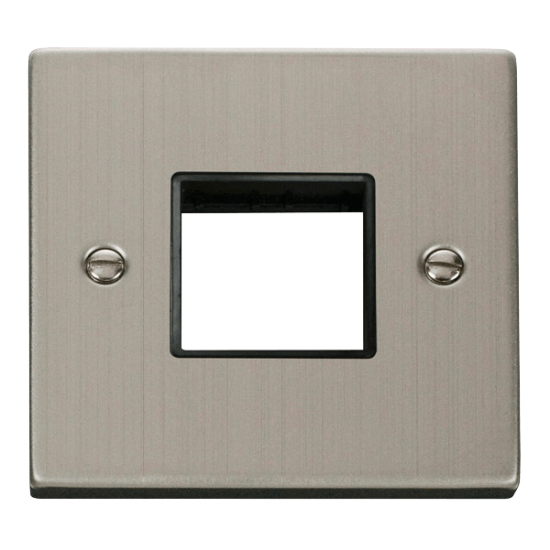 VPSS402BK Deco 1 Gang Plate Twin Aperture - Black