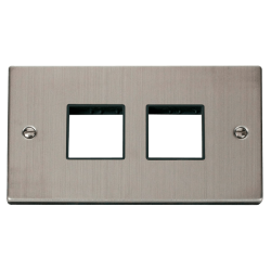 VPSS404BK Deco 2 Gang Plate (2 x 2) Aperture - Bla