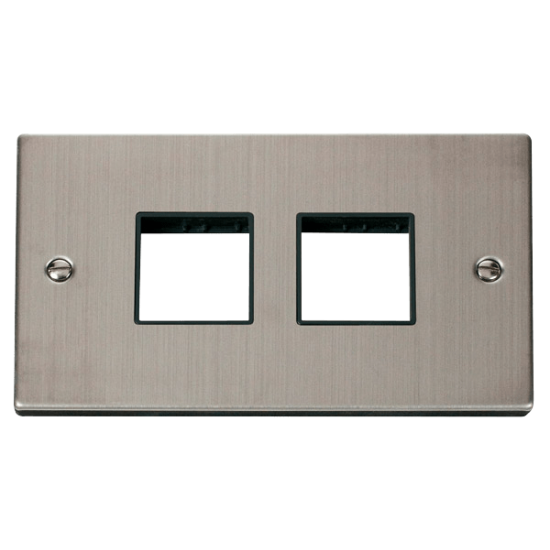 VPSS404BK Deco 2 Gang Plate (2 x 2) Aperture - Bla