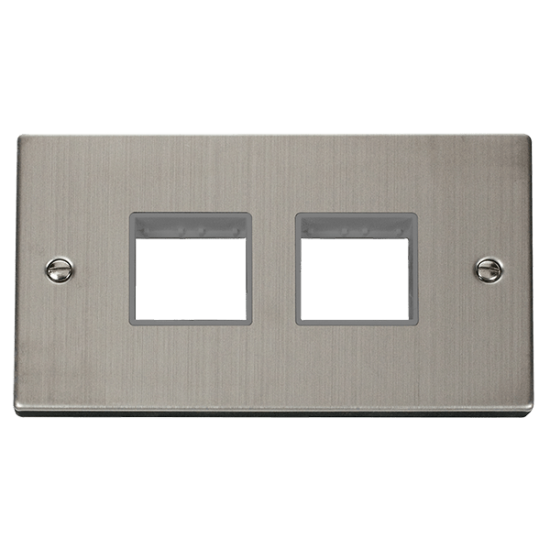 VPSS404GY Deco 2 Gang MiniGrid© Unfurnished Plate
