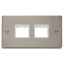 VPSS404WH Deco 2 Gang Plate (2 x 2) Aperture - Whi