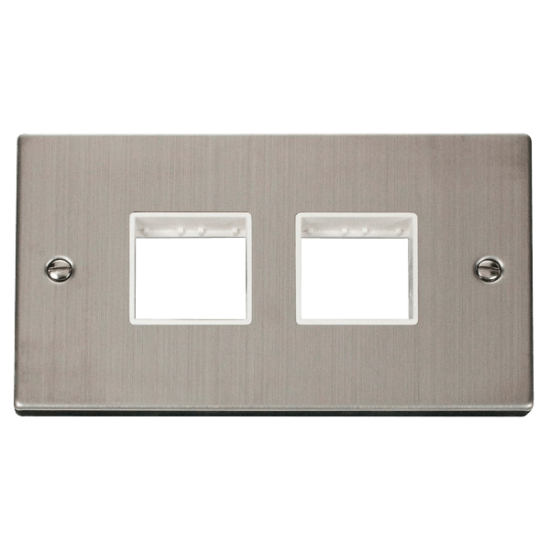 VPSS404WH Deco 2 Gang Plate (2 x 2) Aperture - Whi