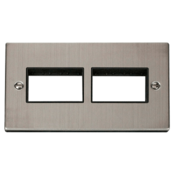 VPSS406BK Deco 2 Gang Plate (3 x 3) Aperture - Bla