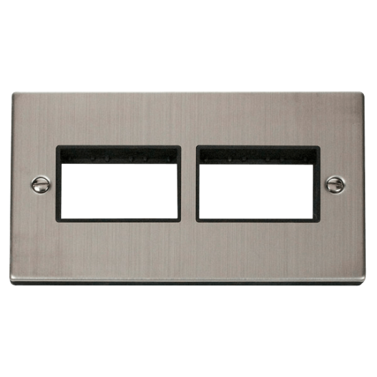 VPSS406BK Deco 2 Gang Plate (3 x 3) Aperture - Bla