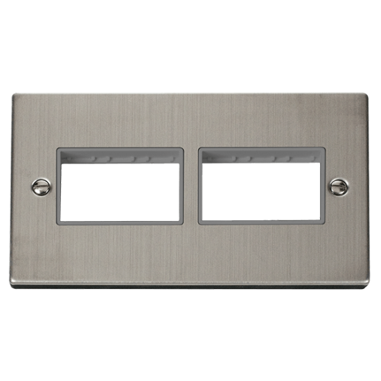 VPSS406GY Deco 2 Gang MiniGrid© Unfurnished Plate